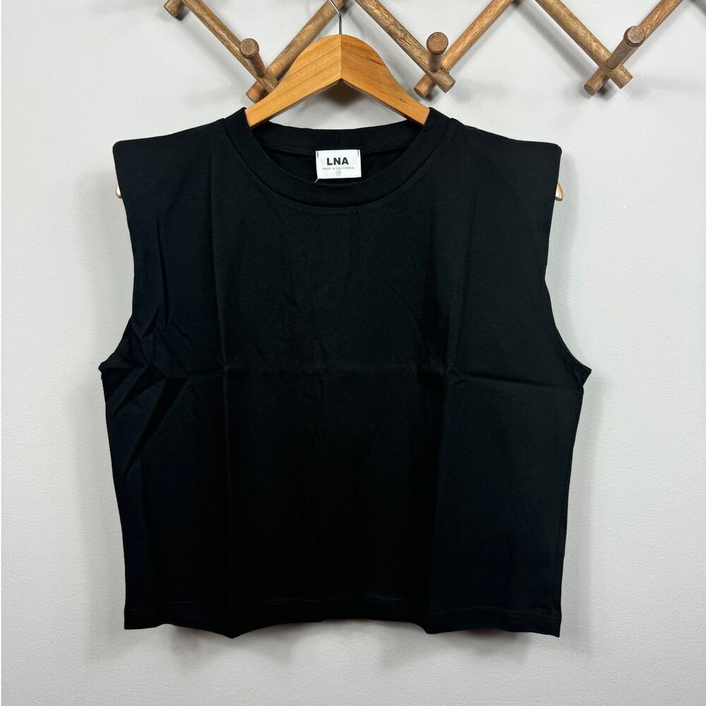 LNA Strong Shoulder Tee in Black Size L - Picture 3 of 8